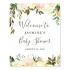 Verdure rustique Baby shower Floral Affiche de bie
