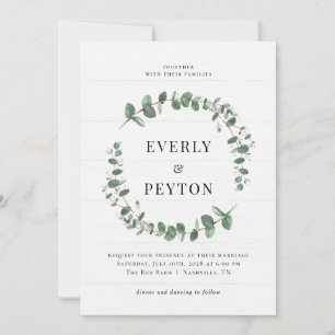 Verdure rustique Simple Elégant Mariage Invitation