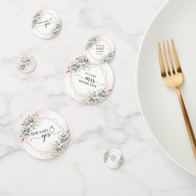 Verdure Verdure Aquarelle Confettis de mariage (Groupe)