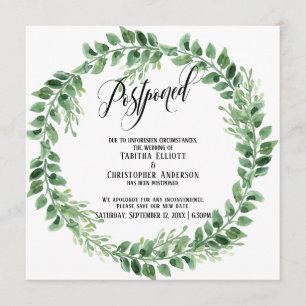 Verdure Wreath reportée Faire-part Mariage