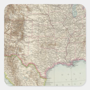Vereinigte Staaten von Nordamerika - USA Map Square Sticker