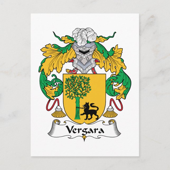 Vergara Family Crest Postcard (Front)