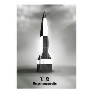Vergeltungswaffe V2 Rocket B&W vintage style. Photo Print