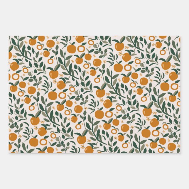 Verger espagnol - motif d'oranges et feuille (Devant)