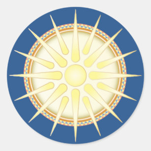 Vergina Sun Classic Glossy Round Sticker