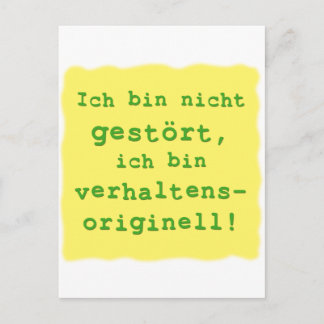 verhaltensoriginell postcard