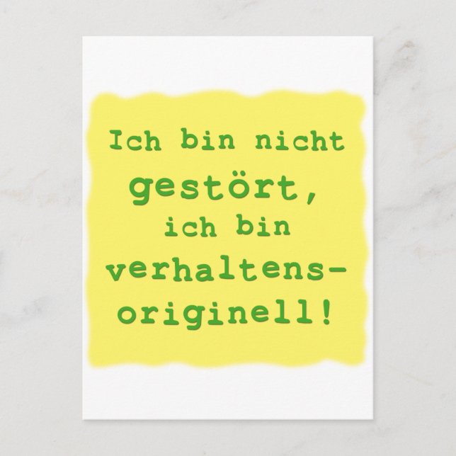 verhaltensoriginell postcard (Front)