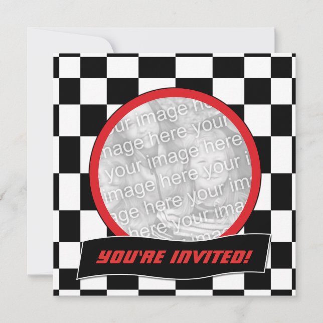 Vérificateurs de course Invitations de fête d'anni (Devant)