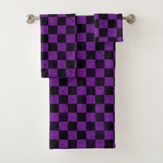 Vérifications rustiques, violet et noir