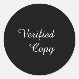 verified Copy Sticker   Author Book Signing Round 
