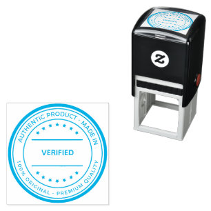 Verified Quality Seal Light Blue Authentic Premium Self-inking Stamp