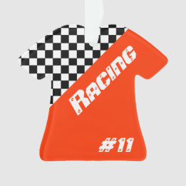 Vérifier le Motif en noir et blanc avec orange