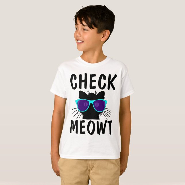 VÉRIFIEZ MEOWT T-shirts de chat drôles pour les GA (Devant entier)