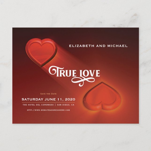 Véritable Amour, Deux Coeurs, Enregistrer La Carte (Devant)