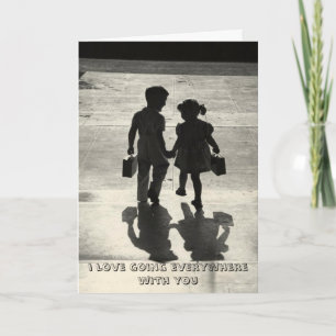 Véritable carte de voeux d'amour de garçon et de