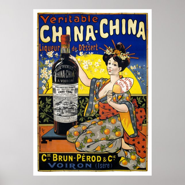Veritable China Liqueur France Vintage Poster (Front)