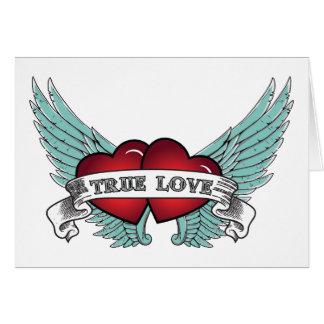 Véritable coeur à ailes d'amour par rockabilly