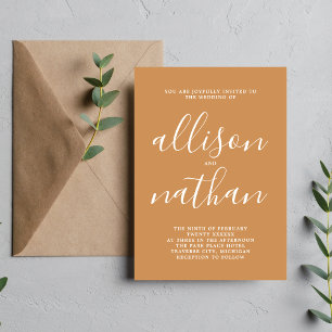 Véritable Faire-part de mariage minimale d'abricot