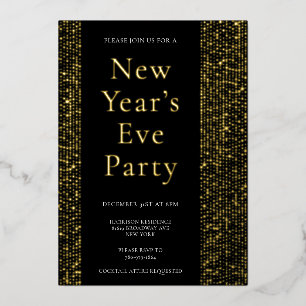Véritable Gold Foil Élégant Nouvel An Invitation d
