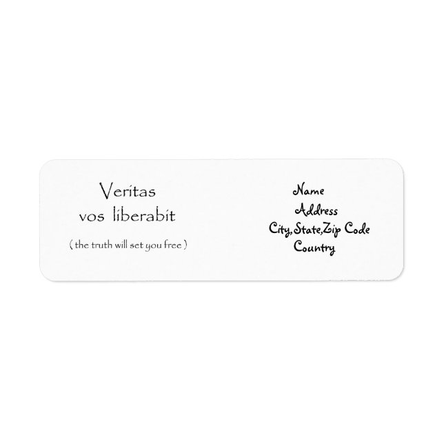 Veritas vos liberabit-address label (Front)
