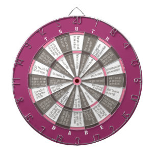 Vérité ou oser la Cible de flechettes rose/gris 