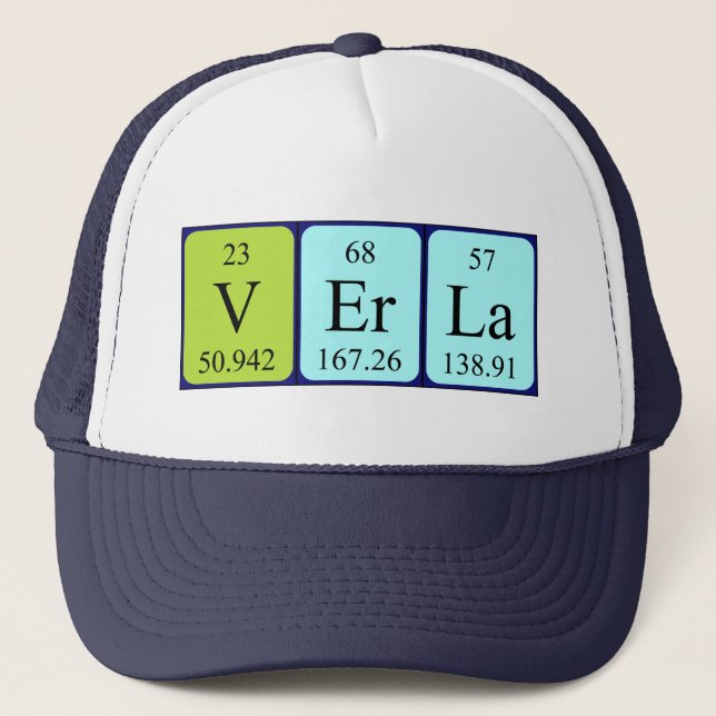 Verla periodic table name hat (Front)
