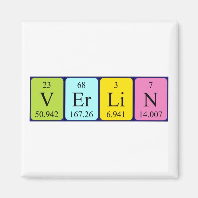 Verlin periodic table name magnet (Front)
