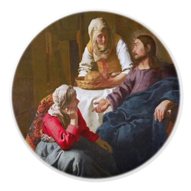 Vermeer - Christ in the House of Martha and Mary Ceramic Knob (Front)