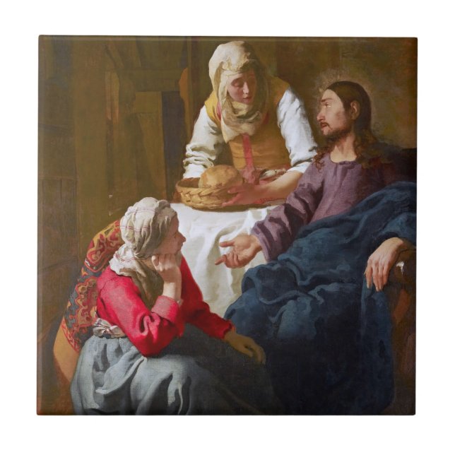Vermeer - Christ in the House of Martha and Mary Tile (Front)