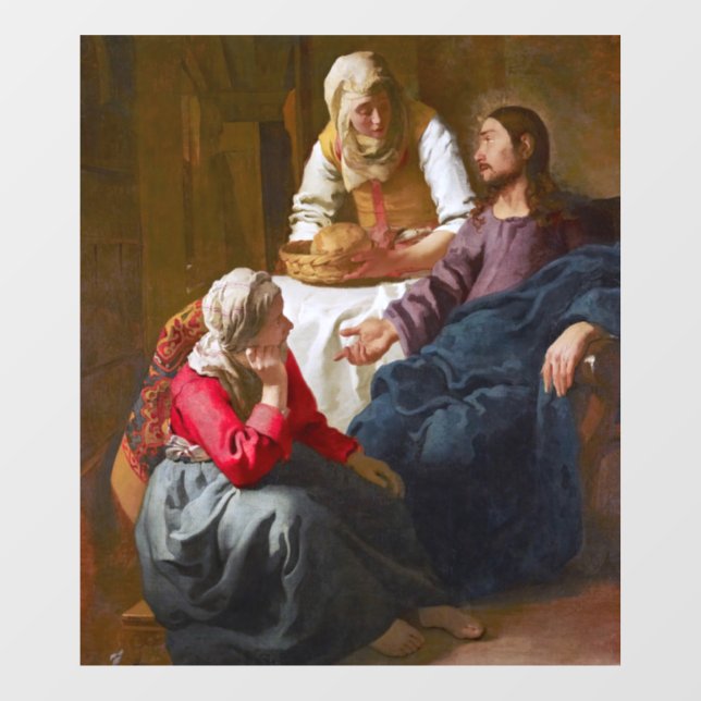 Vermeer - Christ in the House of Martha and Mary Window Cling (Sheet)