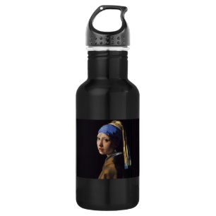 Vermeer Girl Pearl Earring Masterpiece Painting 532 Ml Water Bottle