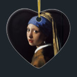 Vermeer Girl Pearl Earring Masterpiece Painting Ceramic Ornament<br><div class="desc">Johannes Vermeer masterpiece painting "Girl with a Pearl Earring" Vermeer's classic painting Girl with a Pearl Earring is the most famous painting created by Dutch painter Johannes Vermeer. The Girl with a Pearl earring is a masterpiece created in 1665 and hangs in the Hague. In the Vermeer masterwork "Girl with...</div>