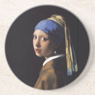Vermeer Girl Pearl Earring Masterpiece Painting Coaster