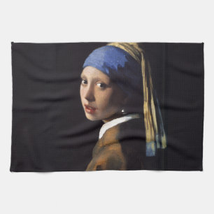 Vermeer Girl Pearl Earring Masterpiece Painting Kitchen Towel