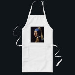 Vermeer Girl Pearl Earring Masterpiece Painting Long Apron<br><div class="desc">Johannes Vermeer masterpiece painting "Girl with a Pearl Earring" Vermeer's classic painting Girl with a Pearl Earring is the most famous painting created by Dutch painter Johannes Vermeer. The Girl with a Pearl earring is a masterpiece created in 1665 and hangs in the Hague. In the Vermeer masterwork "Girl with...</div>