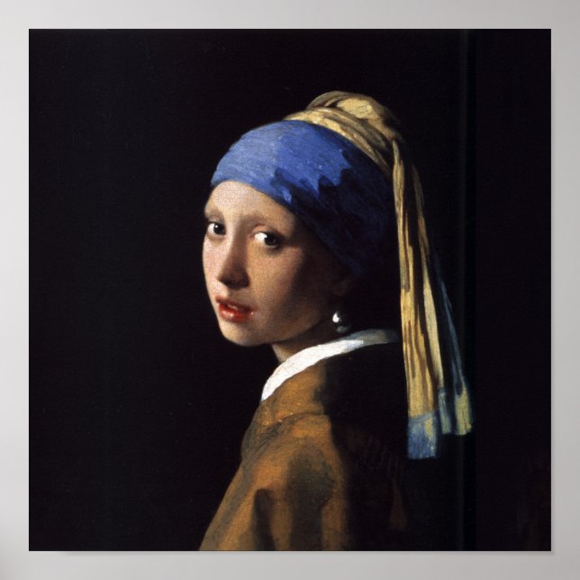 Vermeer Girl Pearl Earring Masterpiece Painting Poster (Front)