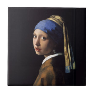 Vermeer Girl Pearl Earring Masterpiece Painting Tile