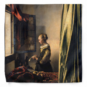 Vermeer - Girl Reading a Letter at an Open Window Bandana