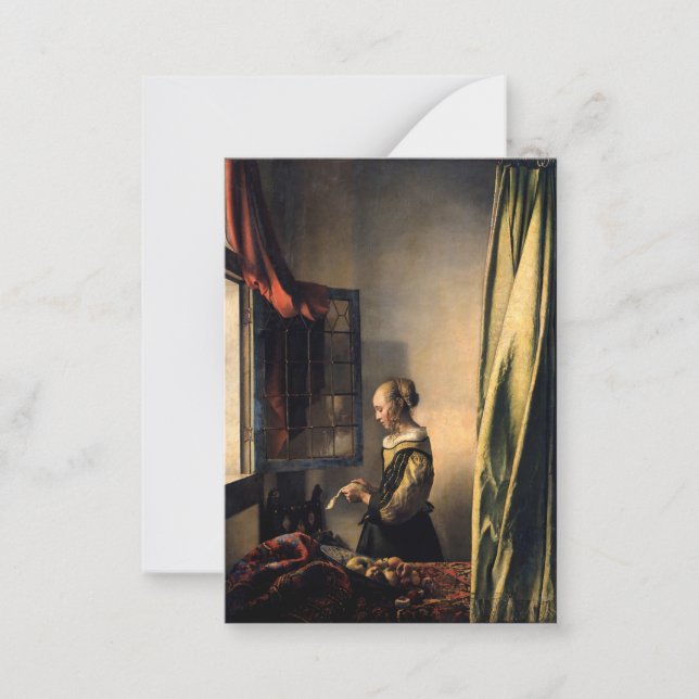 Vermeer - Girl Reading a Letter at an Open Window Card (Front)