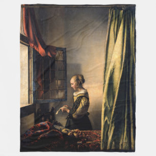 Vermeer - Girl Reading a Letter at an Open Window Fleece Blanket