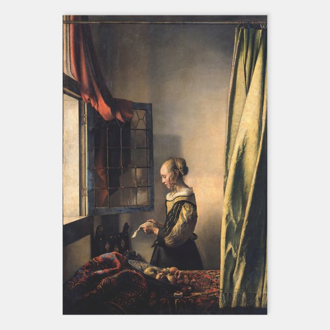 Vermeer - Girl Reading a Letter at an Open Window Wrapping Paper Sheet (Creator Uploaded)