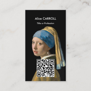 Vermeer - Girl with a Pearl Earring - QR Code Business Card