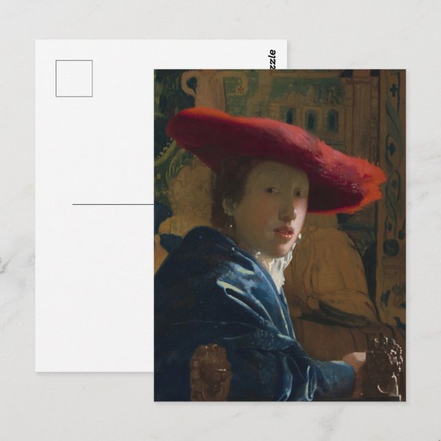  Vermeer - Girl with the Red Hat Fine Art Postcard (Front/Back)