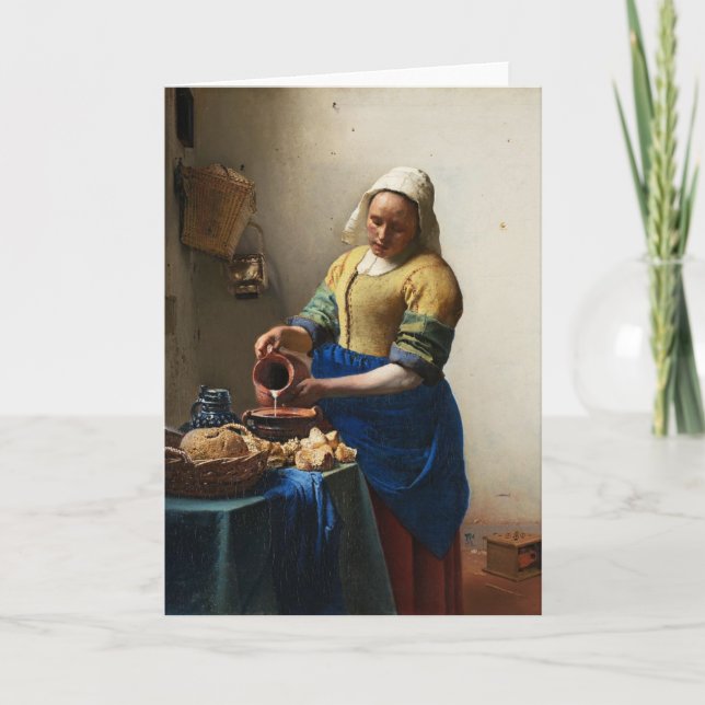 Vermeer la carte de voeux de trayeuse (Devant)