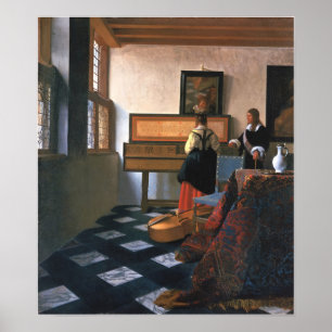 Vermeer - Lady At The Virginals With A Gentleman ( Poster