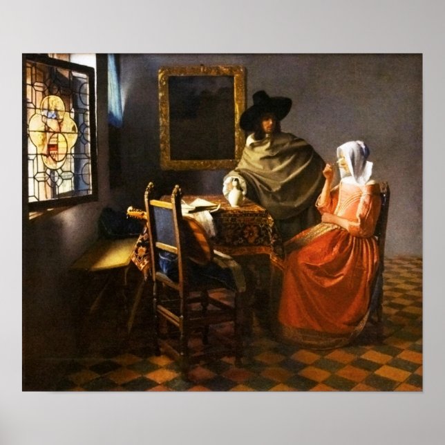 Vermeer Le Verre du Vin Poster (Devant)