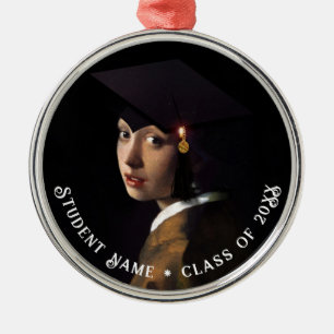 Vermeer Pearl Earring  Graduation Grad Cap Metal Ornament