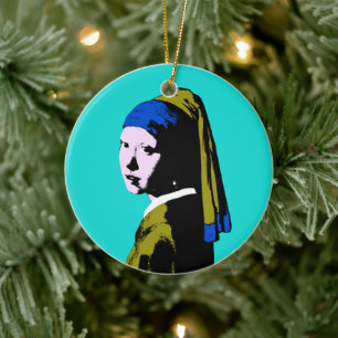 Vermeer Pearl Earring  Pop Art Ceramic Ornament