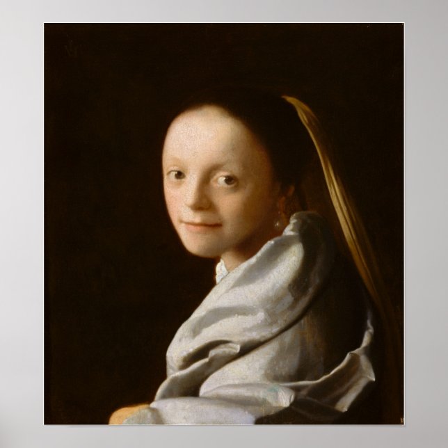 Vermeer - Portrait Of A Young Woman 1674 Poster (Front)