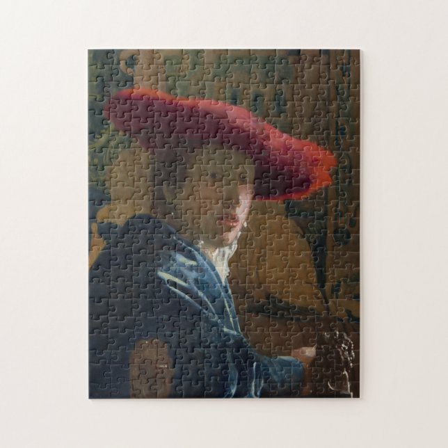 Vermeer Red Hat Jigsaw Puzzle (Vertical)